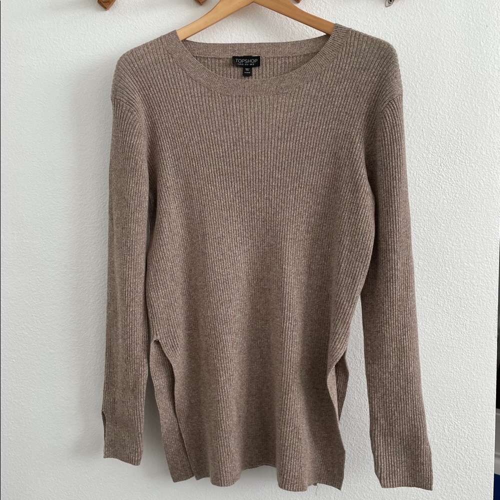 TOPSHOP Split Hem Ribbed Tunic